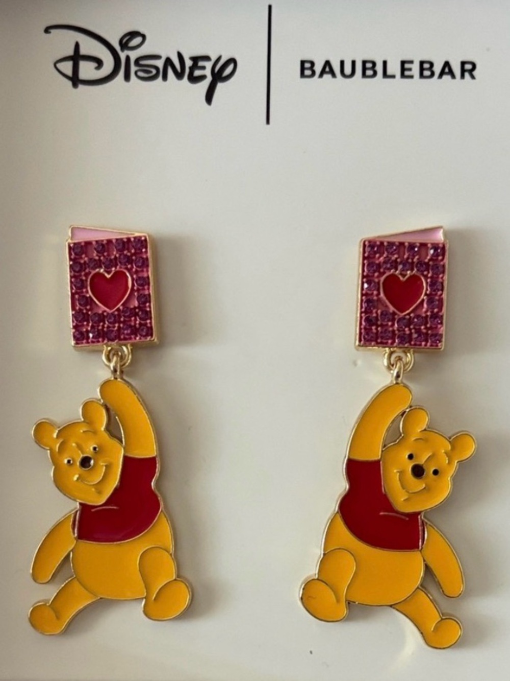 BaubleBar Disney Winnie the Pooh Pink & Yellow Dangle Earrings